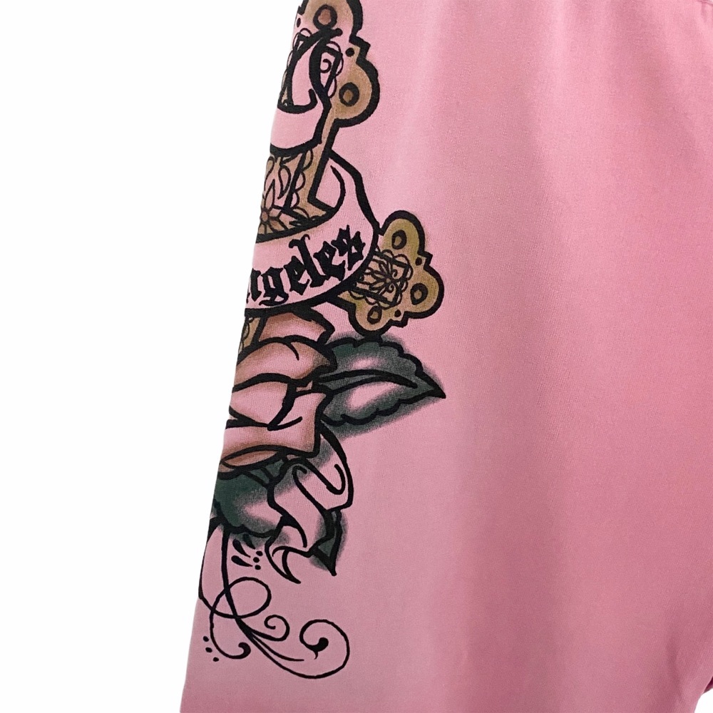 HTF: Lucky Brand ☘︎︎ Tattoo Skull Los Angeles Cropped Sweatpants ☘︎︎ Pink Ombre - Picture 5 of 17